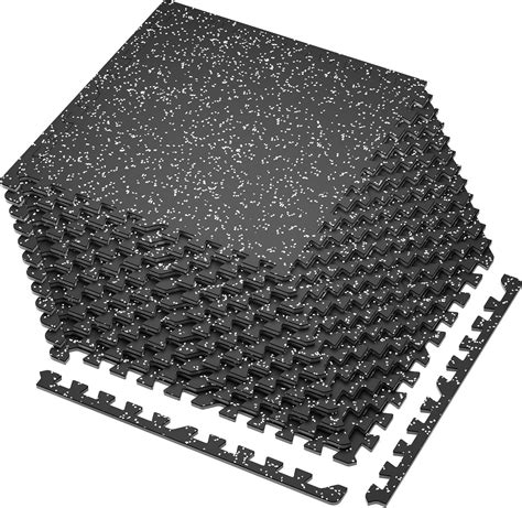 0.4'' Thick 12 count 48 Sq Ft Rubber Top Exercise Equipment Mats, High ...