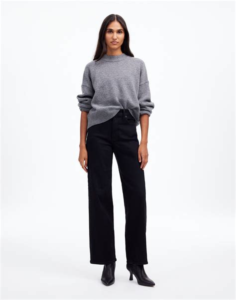 Mid-Rise Straight-leg The Perfect Vintage Wide-Leg Jean in Dark Wash
