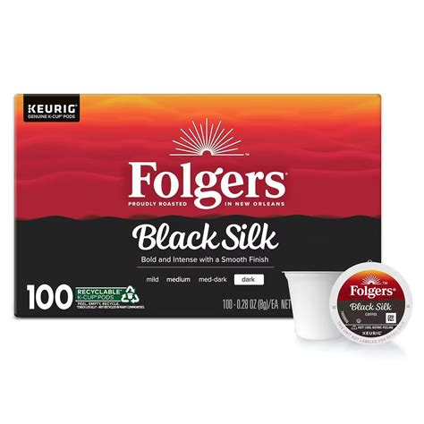 Folgers Dark Roast K-Cup Coffee Pods, Black Silk, 100 ct. – Contarmarket