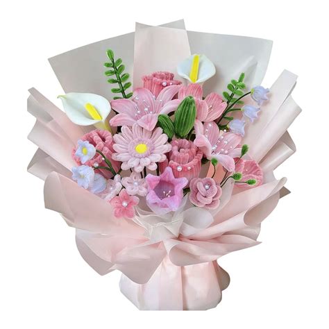 Japceit DIY Handmade Gift Rose Bouquet Kit, Artificial Flower ...