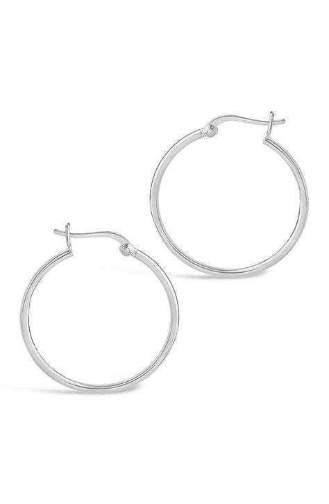 Sterling Forever Sterling Silver 1.25" Hoop Earrings | Nordstromrack