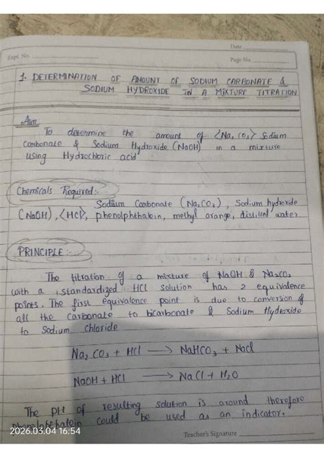 Exp 1 - Practical Reference: Titration of Na2CO3 & NaOH Mixture - Studocu