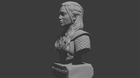 👤 Daenerys Targaryen Bust STL - Dragon Queen Statue - Game of Thrones ...