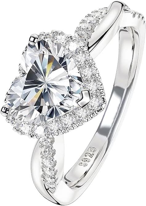 Zuyaeui Heart Moissanite Promise Rings for Her, Engagement India | Ubuy