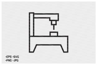 Industrial Robot Machine CNC Line Icon Graphic by DesignFour · Creative ...