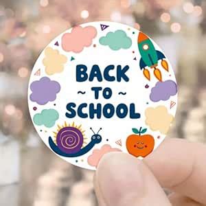 48pcs Colorful Back to School Circular Stickers | Featuring Rocket ...