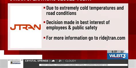 JTRAN operations closed on Monday