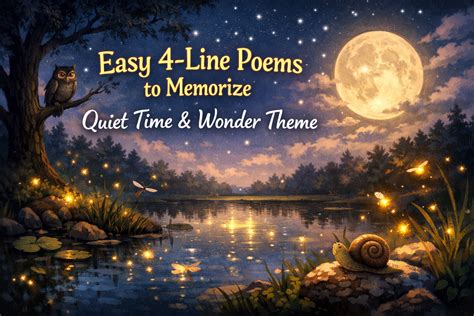 11 Easy Poems to Memorize 4-lines | Quiet Time & Wonder - Kids & Quotes ...