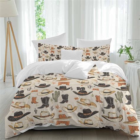 3 Piece Western Cowboy Duvet Cover Set California King,Microfiber ...