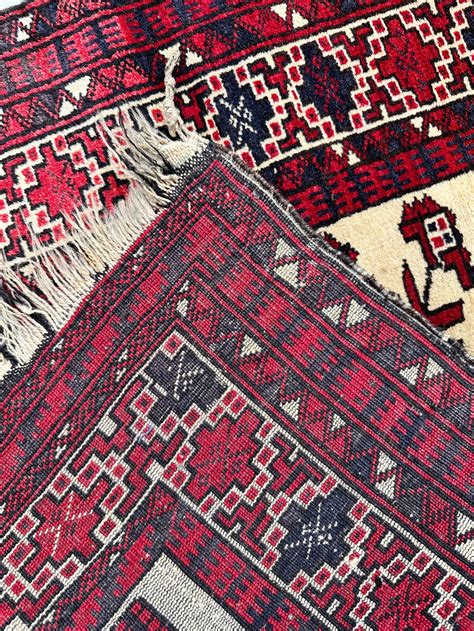 Alfombra de oración vintage de 90 x 120 cm - Alfombra tribal afgana de ...