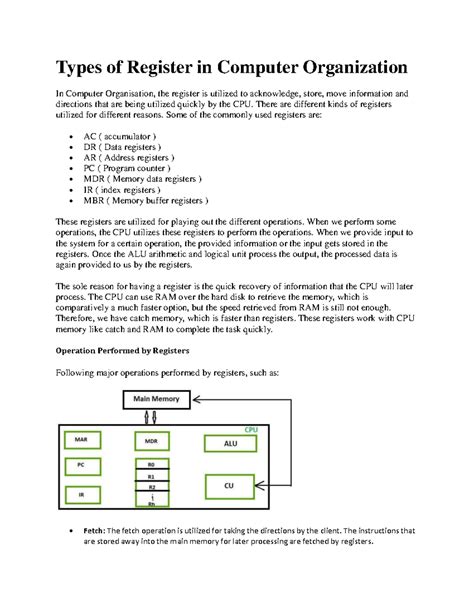 Types of Registers in Computer Organization: A Comprehensive Overview ...