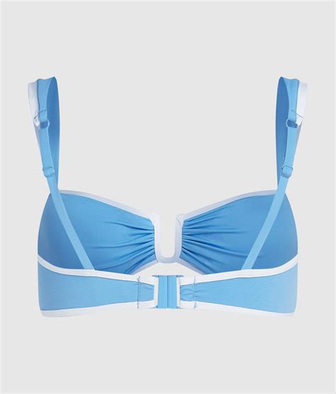 Signature piped bandeau bikini top | Silver Lake Blue | Women | KARL ...