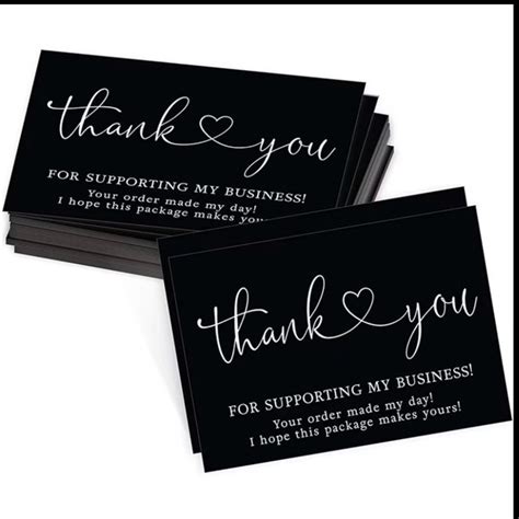 Design | 5 Black Thank You Cards With White Script | Poshmark