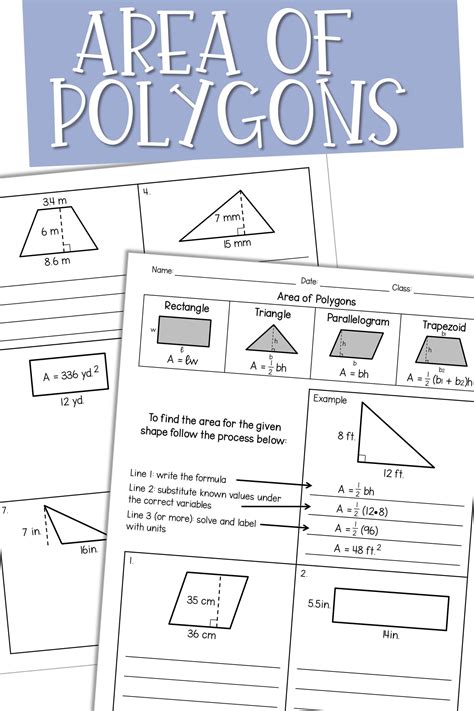 Area Of Polygons Worksheets
