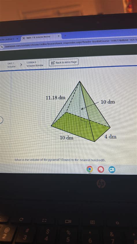 What is the volume of the pyramid? Round to
