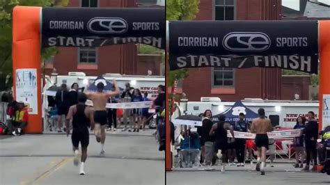 Celebrate too soon? Runner loses marathon in final seconds as rival ...