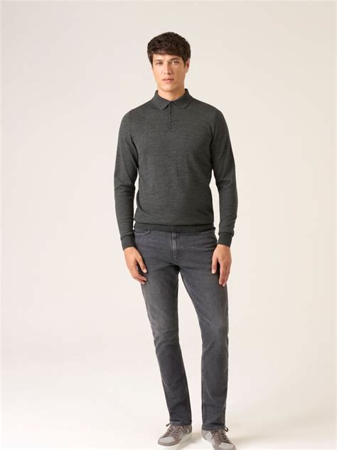 Buy Skopes Dark Grey Brad Merino Blend Polo Shirt from Next India