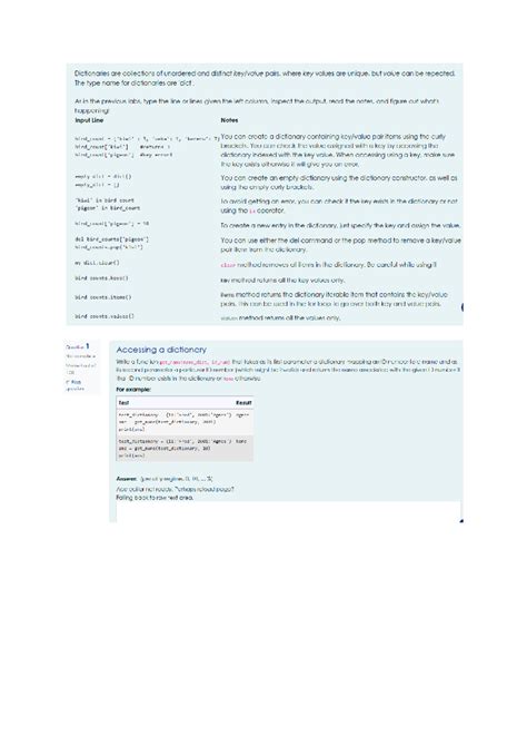 Lab 5 - Dictionary Operations and Functions in Python - Studocu