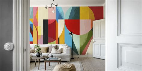 Modern Bauhaus Inspired Geometry Wallpaper