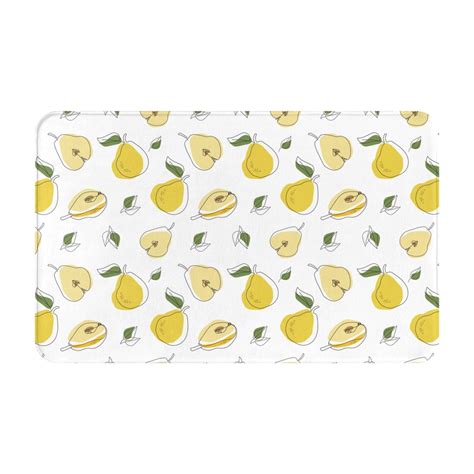Bathroom Rugs Non Slip Washable - Cute Pear Yellow Kitchen Mats for ...