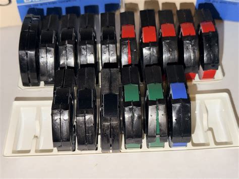 Vintage DYMO Labeling Tape 3/8" x 144" - 2 boxes 16 rolls Black Red ...