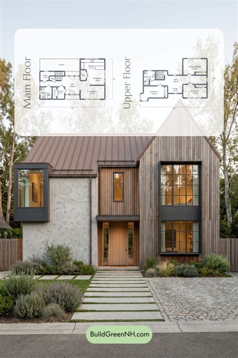 Two-story, 3 Bed, 2 Bath, 1,598 sq. ft. Modern House Floor Plans: The ...