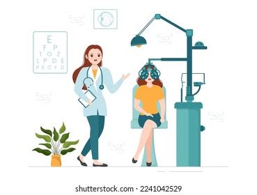 15,344 Optometrist With Ophthalmologist Checks Patient Sight, Optical ...