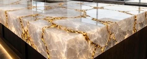 Buy Onyx Kitchen Island Countertop, Luxury White Onyx Table With Gold ...