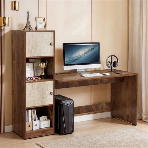 ABOUT SPACE Study Table with Cabinet - Computer Table with 2 Open, 2 ...