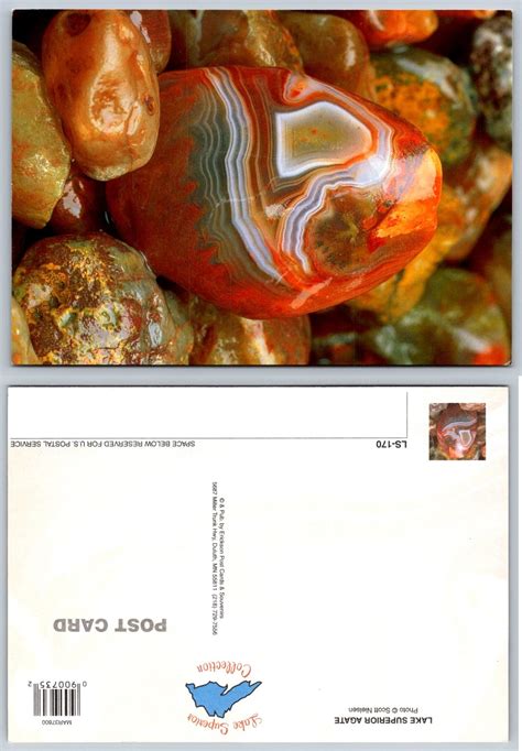 Lake Superior Agate Postcard Erickson Post Cards Duluth MN Gemstones ...
