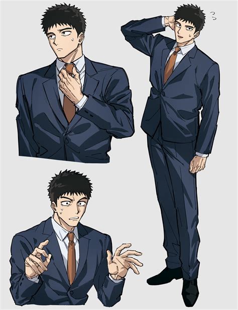 Safebooru - 1boy adjusting clothes adjusting necktie black eyes black ...