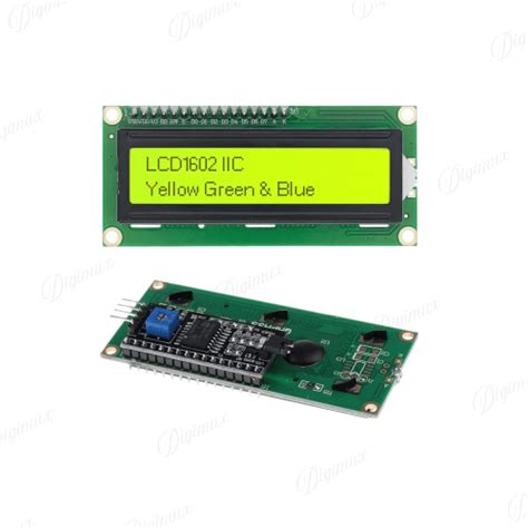 16×2 LCD Display with I2C Interface – Yellow-Green Backlight - robosap.in