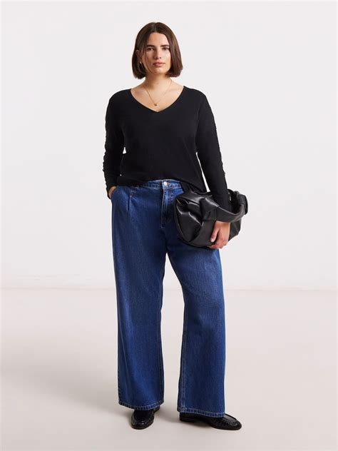 Buy Simply Be Black Slash Neck Rib Top With Lace To Sleeve from Next India