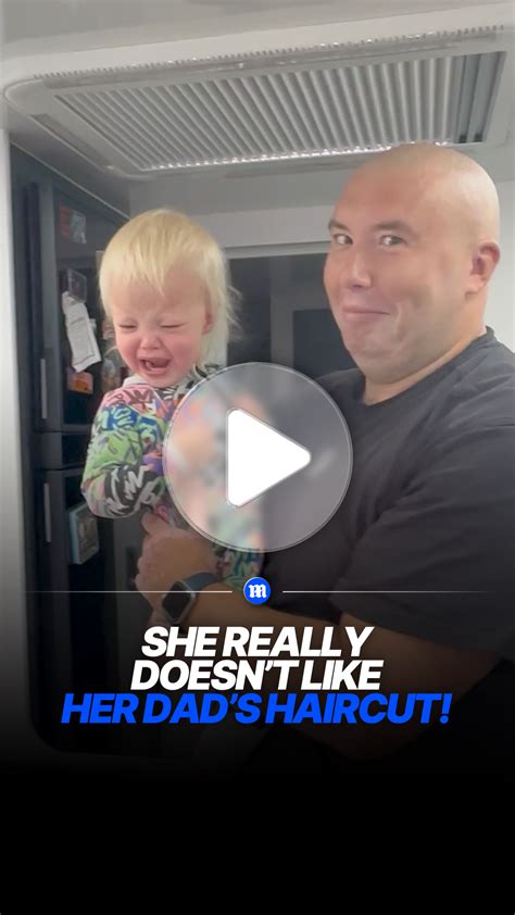 Baby reacts with tears after dad shaves off beard