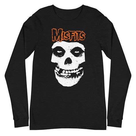 Misfits - Orange Skull Long Sleeve T-Shirt MIS1004LST | Rockabilia ...