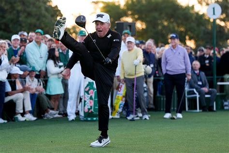 A wild hook and a big leg kick as Jack Nicklaus, Gary Player and Tom Watson open the Masters
