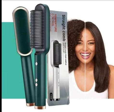 Electric Hair Straightener Comb – Fast Heating Hair Straightening Brus ...
