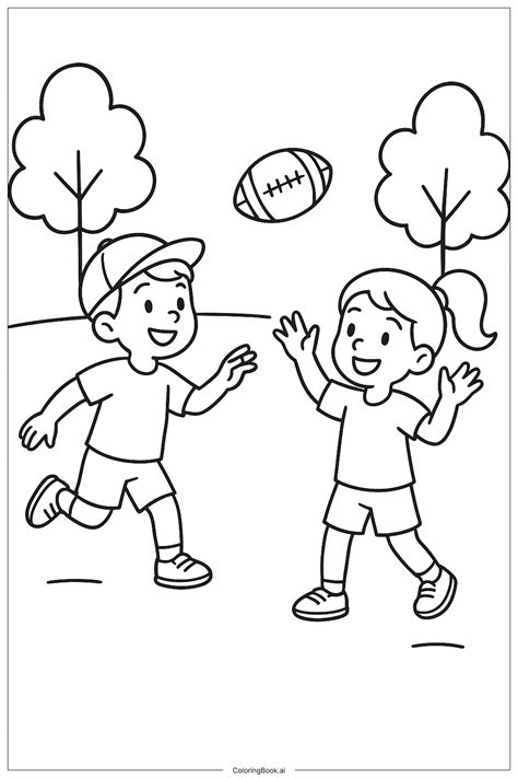 Football Kids Playing Coloring Page (Free PDF&PNG Printable)