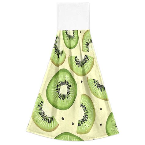 Kiwi Fruit Pattern Hand Towels 2 Pack Quick Dry Velvet Soft with Velcro ...