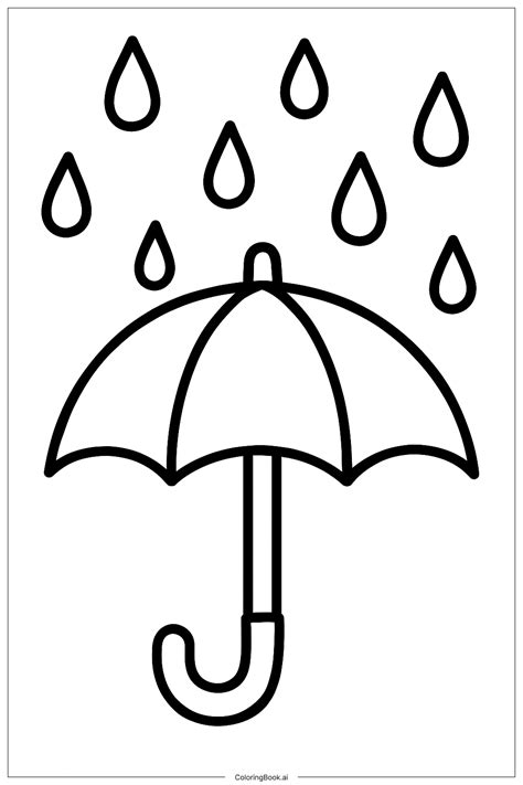 Smiling Umbrella Coloring Page (Free PDF&PNG Printable)