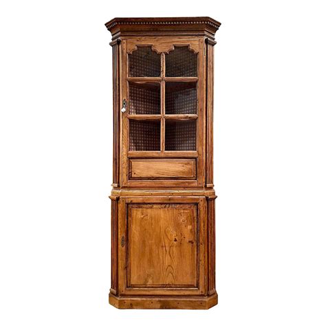 American Traditional Corner Cabinet With Architectural Detailing | Chairish