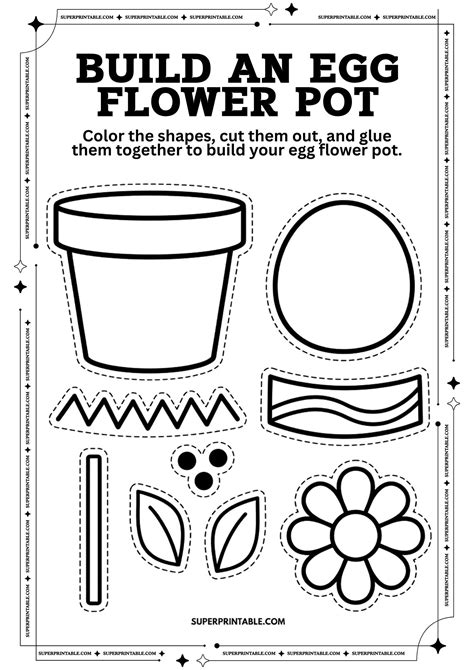 Build An Easter Flower Pot Craft & Coloring Pages (Free PDF)