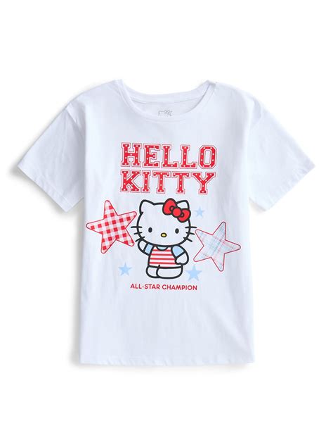 Sanrio Girls Hello Kitty Americana Graphic Tee with Short Sleeves ...