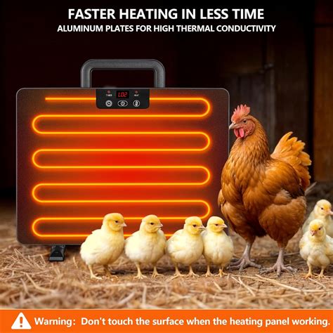 200W Radiant Chicken Coop Heater, Adjustable Temperature for Inside Coop