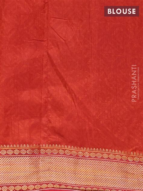 Semi tussar saree maroon and rust shade with allover ikat prints and z ...