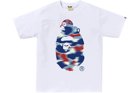 BAPE Screen Camo Milo On Big Ape Tee White/Blue Men's - SS26 - US