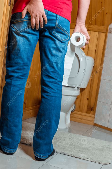 A Man Rushing To The Toilet In A Conceptual Photo Representing The Issue Of Diarrhea Photo ...