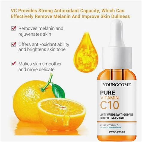 Vitamin C Brightening Face Serum with Hyaluronic Acid Anti-Wrinkle Anti ...