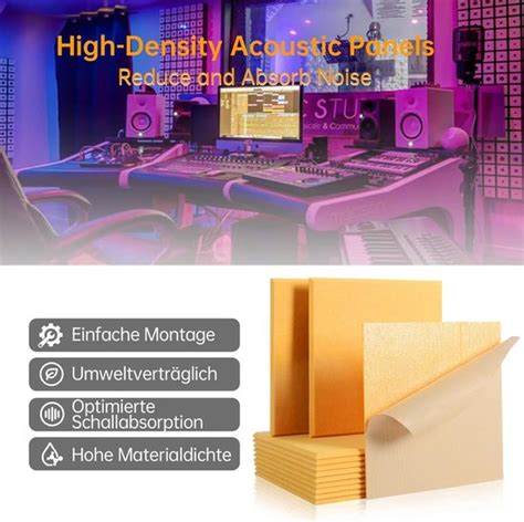 12 Pak Akoestische Panelen Zelfklevend,30 x 30 x 1 cm Acoustic Panels ...