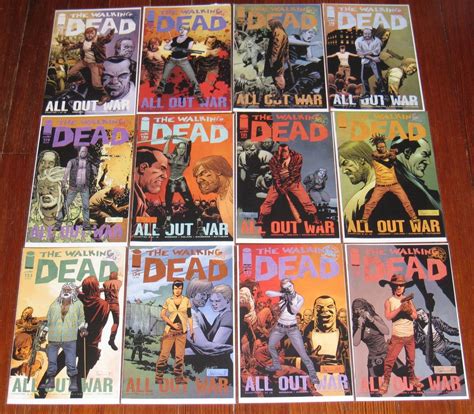 12 The Walking Dead Comics #115 Cover A to 126 Complete All Out War VF ...